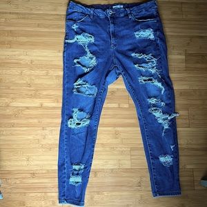 Rue+ Ripped Distressed High-Waisted Skinny Jeans